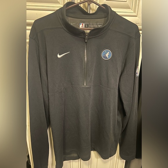 Nike Team Issued NBA Timberwolves BLK  1/4 Zip Men’s Pullover Jacket L - Picture 1 of 11